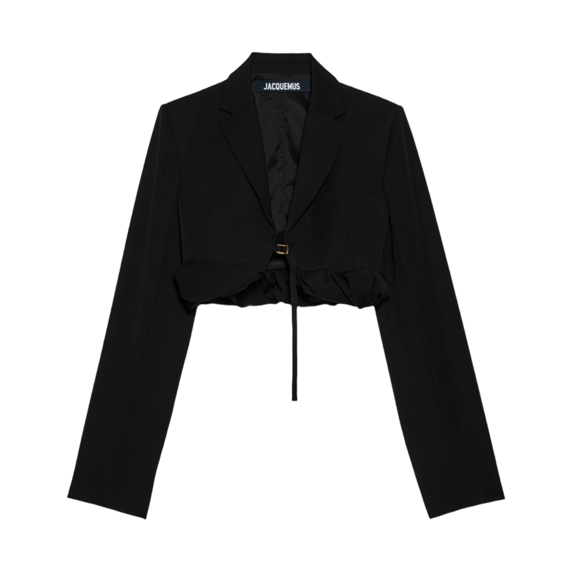 (W) 자크뮈스 라 베스트 크루아상 롤드 볼레로 블레이저 블랙((W) Jacquemus La Veste Croissant Rolled Bolero Blazer Black) - 1