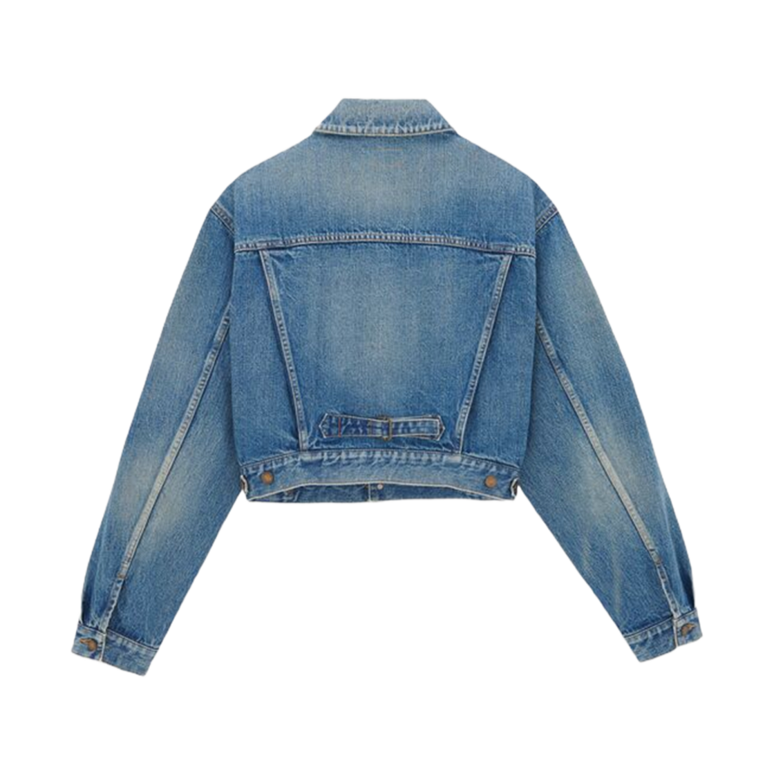 (W) 생로랑 80's 자켓 빈티지 블루 데님 재팬 빈티지 블루((W) Saint Laurent 80's Jacket in Vintage Blue Denim Japan Vintage Blue) - 2