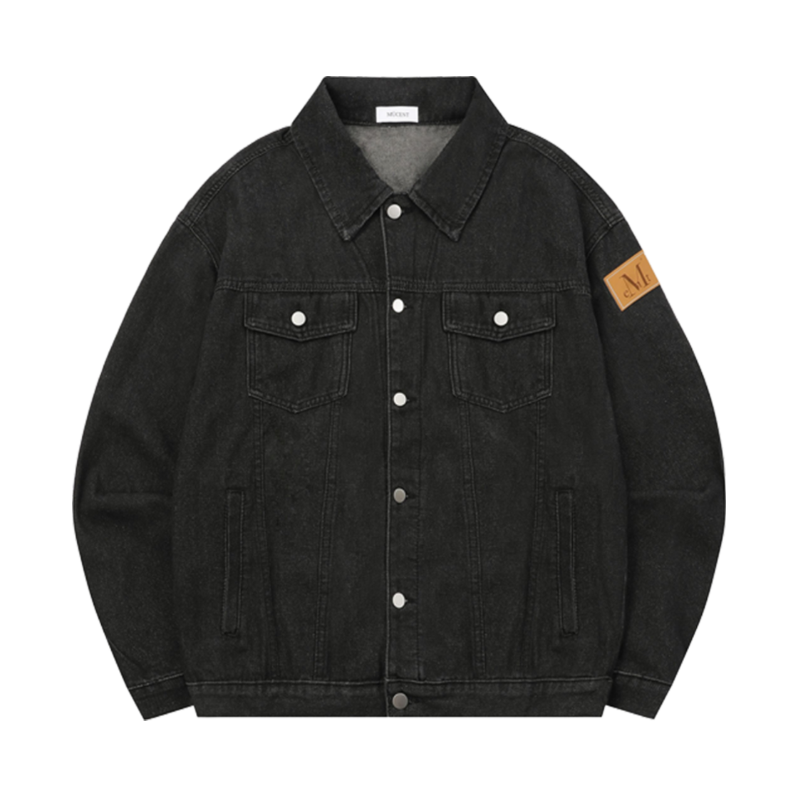 P00000OI_B MUCENT Refind Denim Trucker Jacket Black
