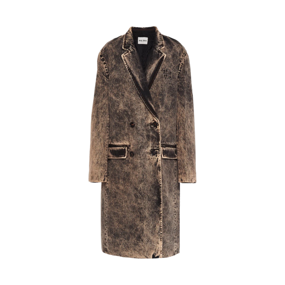 (W) 미우 미우 마블 데님 코트 블랙((W) Miu Miu Marbleized Denim Coat Black) - 1