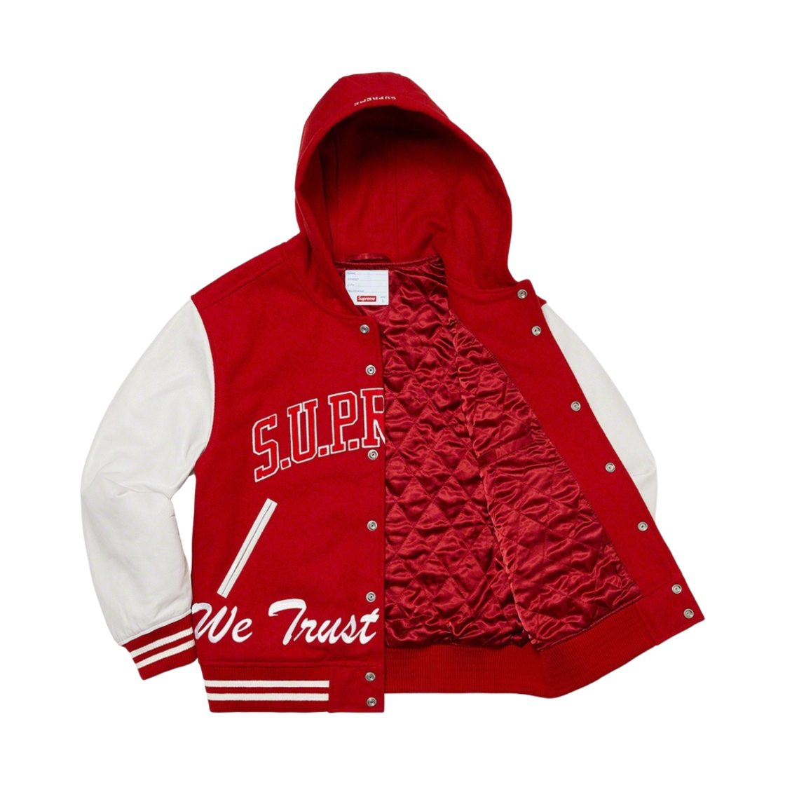 슈프림 킹 후드 바시티 자켓 레드 - 20FW(Supreme King Hooded Varsity Jacket Red - 20FW) - 2