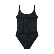 (W) Toteme Monogram Swimsuit Black