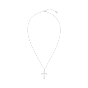 Numbering Round Brilliant Gradient Cross Necklace White