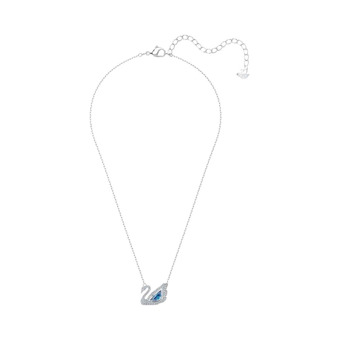 (W) 스와로브스키 댄싱 스완 네클리스 블루 로듐 플래팅((W) Swarovski Dancing Swan Necklace Blue Rhodium Plated)