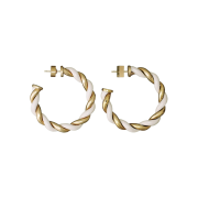 (W) Jacquemus Les Creoles Torsades Twisted Hoop Earrings Light Gold