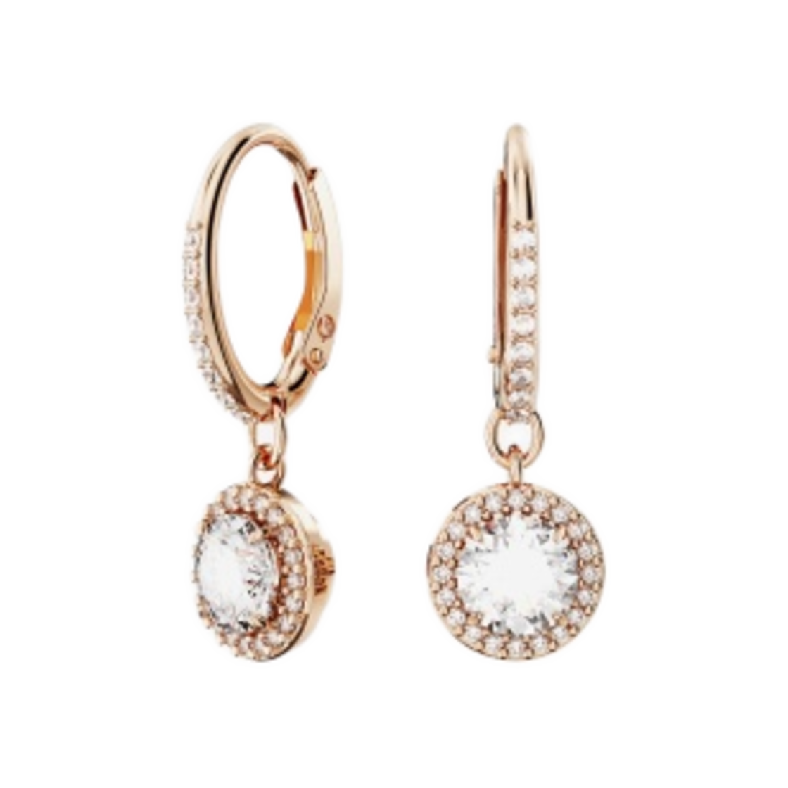 5638769 (W) Swarovski Constella Drop Earrings White Rose Gold Plated