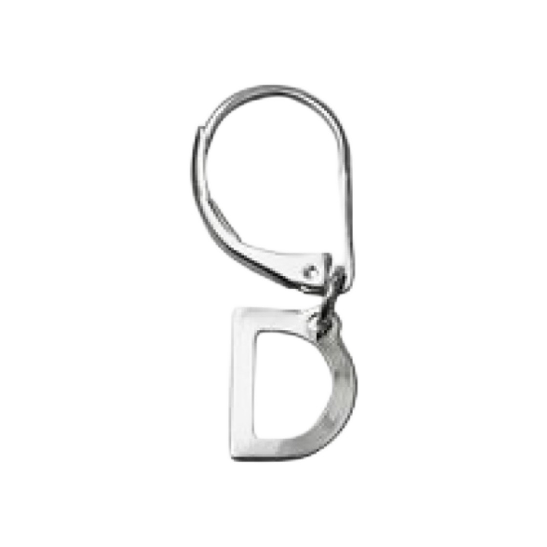 - (W) Deinet D Initial Earrings in Silver