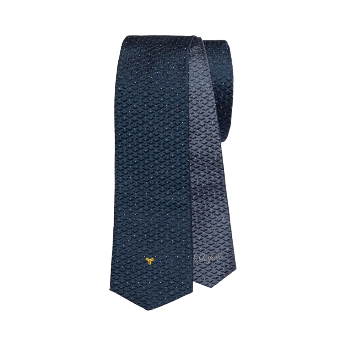 TEXELDREDGEBI-12 Goyard Silk Eldredge Tie Navy Blue