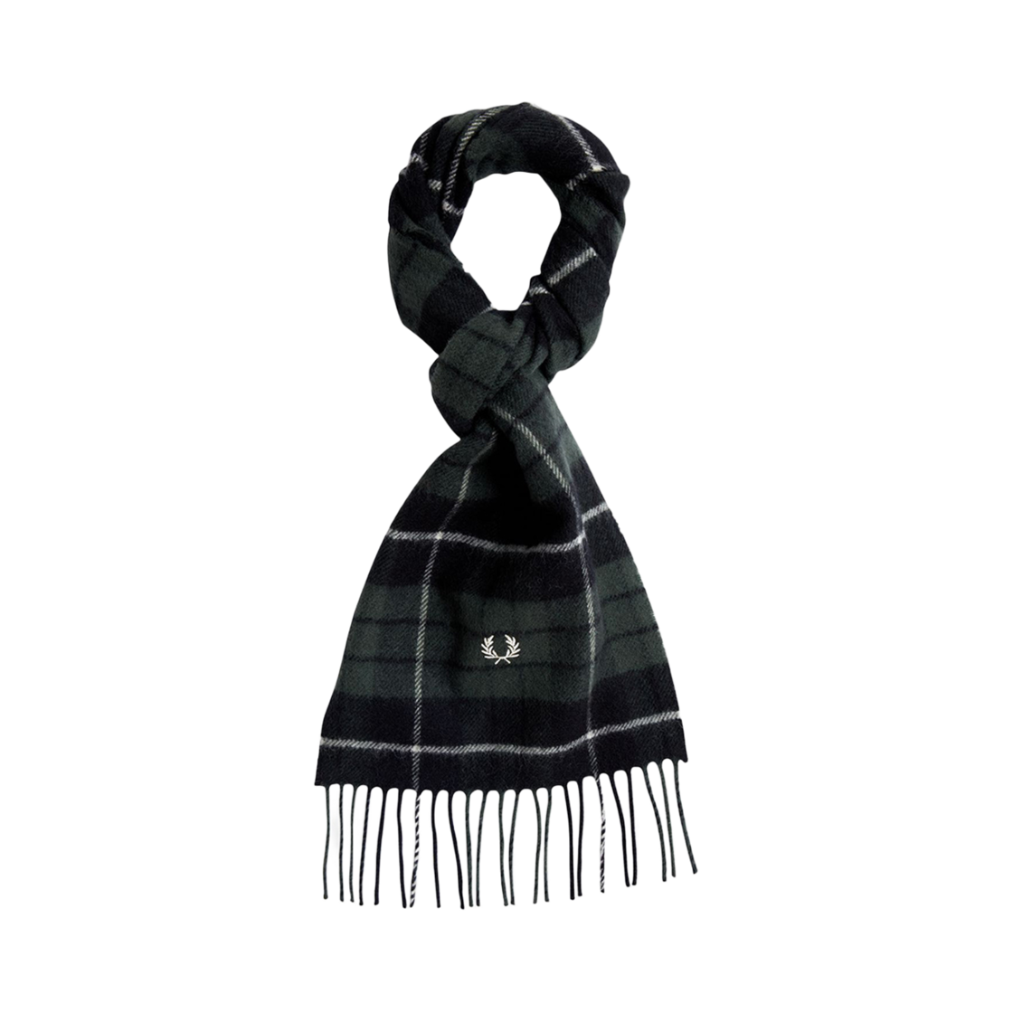 프레드페리 램스울 타탄 스카프 블랙