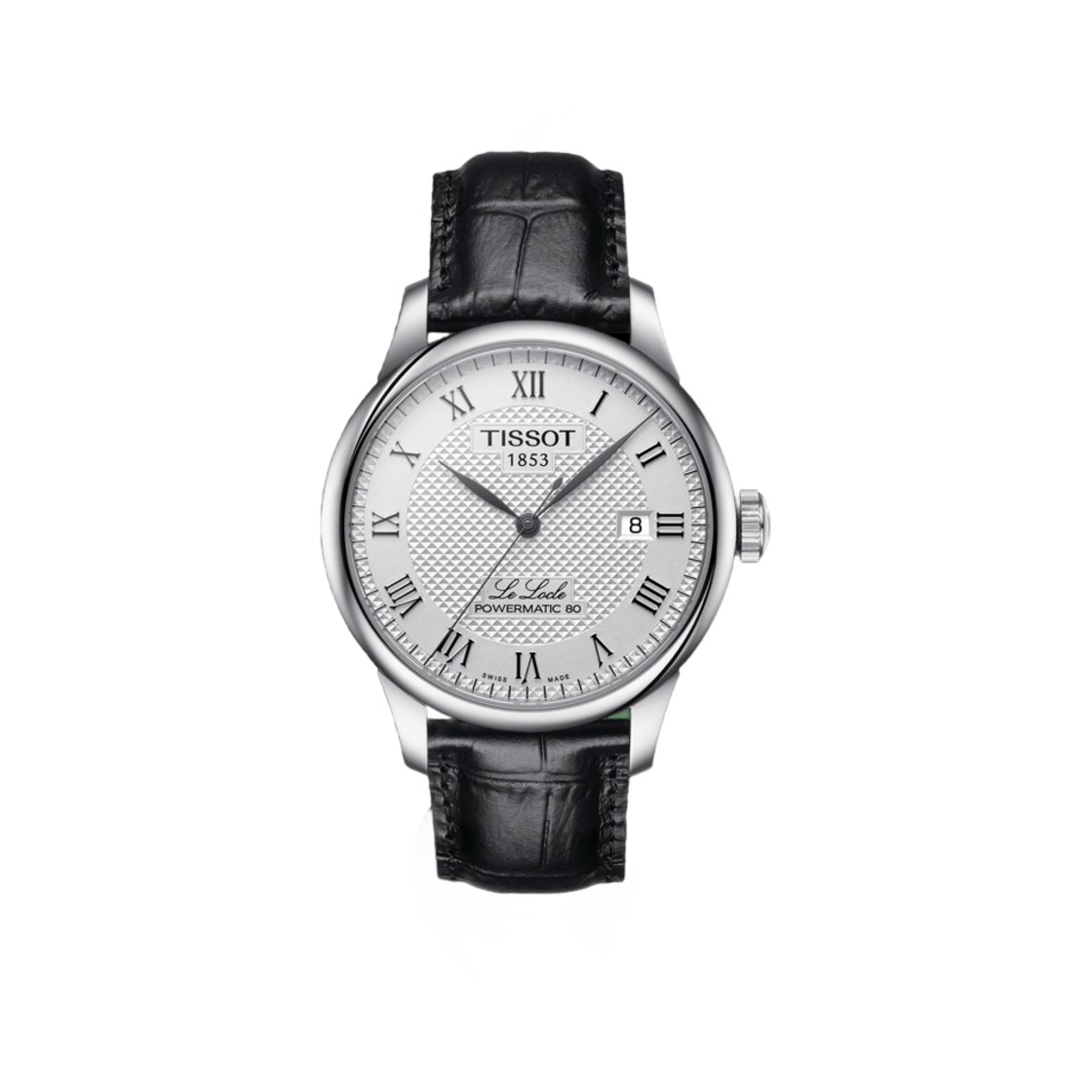 티쏘 르 로끌 파워매틱 80 39.3mm 레더 블랙 실버(Tissot Le Locle Powermatic 80 39.3mm Leather Black Silver)