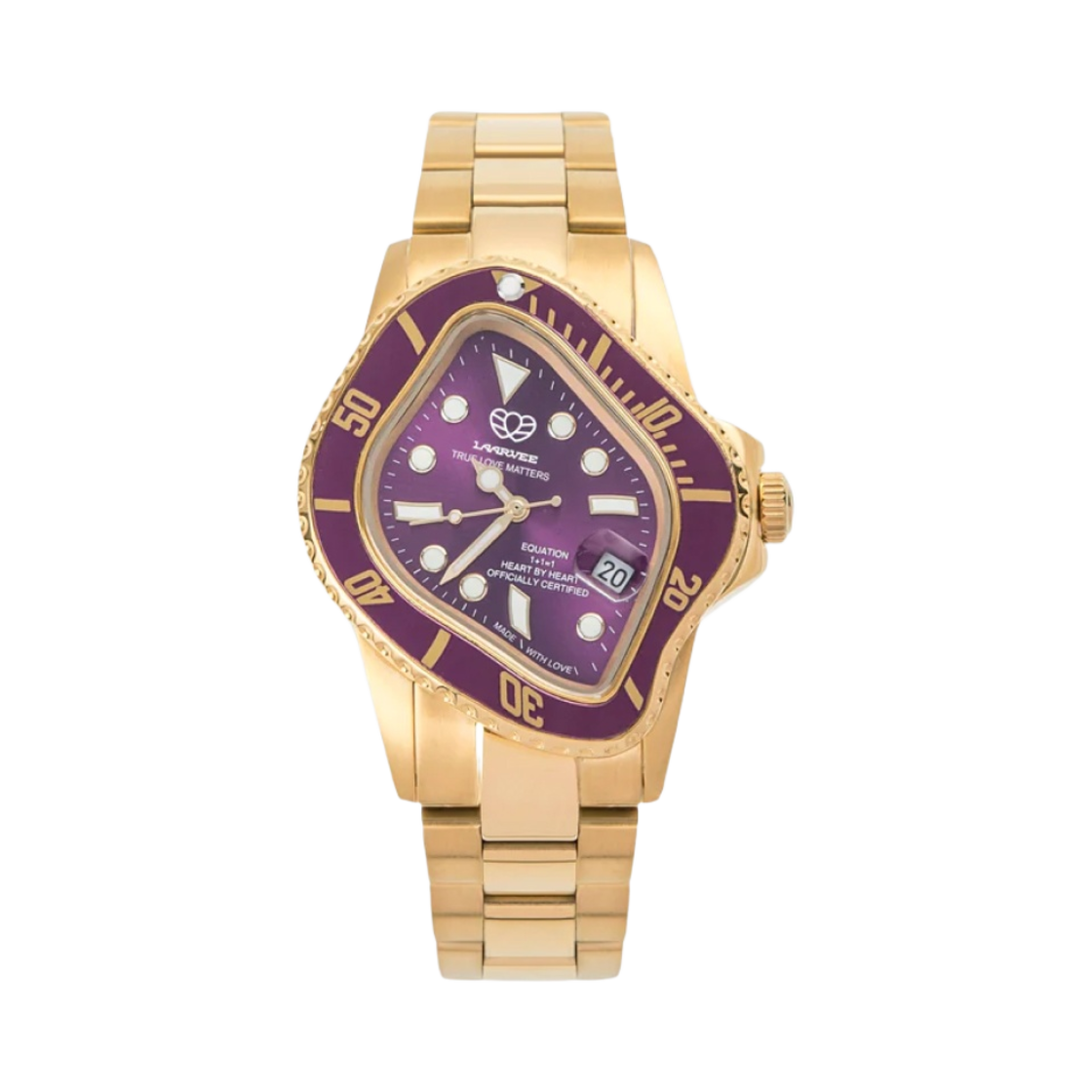 라르비 PEA001 골든 프리시전 스틸 퍼플 베젤 퍼플 다이얼 리미티드 에디션(Laarvee PEA001 Golden Precision Steel Purple Bezel Purple Dial Limited Edition)