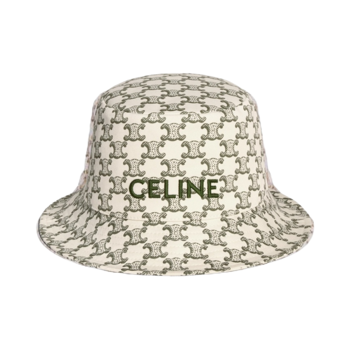 (W) 셀린느 코튼 버킷햇 크림 그린((W) Celine Bucket Hat in Cotton Cream Green) - 1