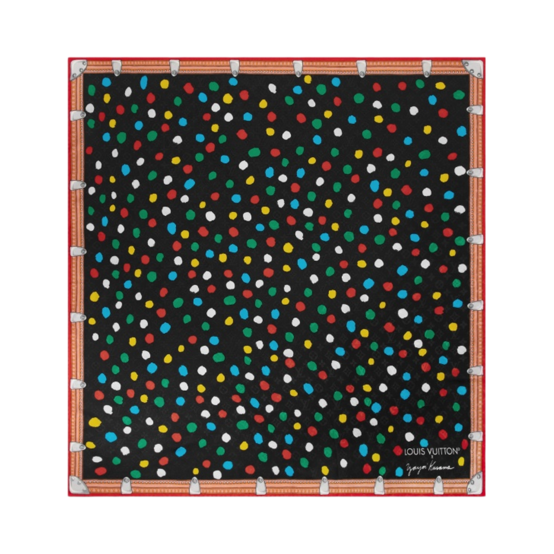 루이비통 x 야요이 쿠사마 페인티드 닷 모노그램 숄 블랙
