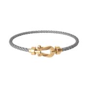 Fred Force 10 Steel Cable Bracelet Medium 18K Yellow Gold