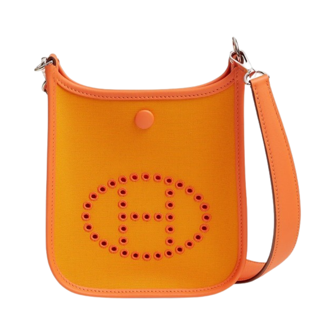 에르메스 네오 에블린 16 투톤 오피시에 스위프트 & 팔라듐 하드웨어 죤 도르 프 오랑쥬 미니옴(Hermes Neo Evelyne 16 Bag Two-Tone Officier Swift & Palladium Jaune D'or Feu Orange Minium) - 1