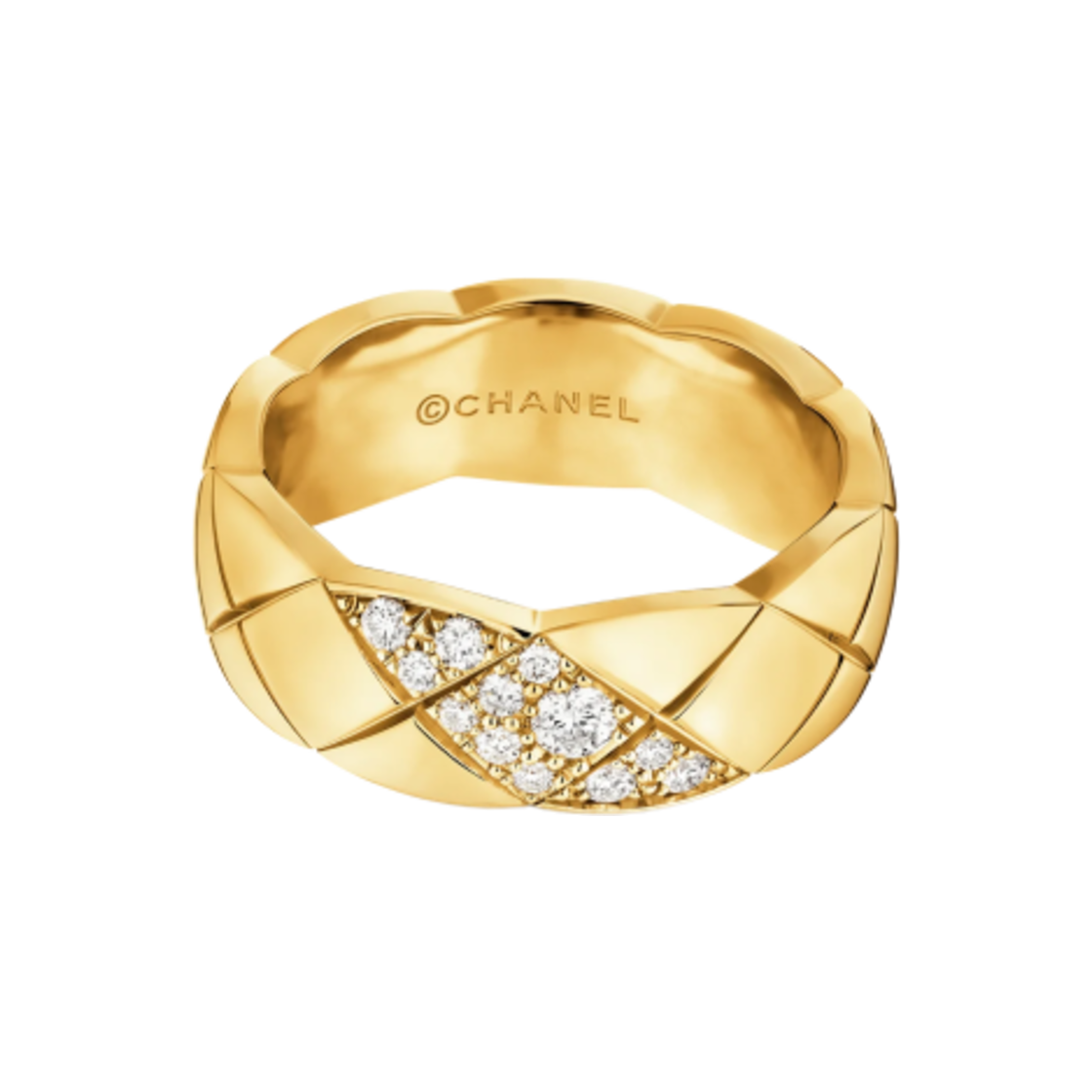 샤넬 코코 크러쉬 링 퀼티드 모티프 스몰 & 18K 옐로우 골드 다이아몬드(Chanel Coco Crush Ring Quilted Motif Small & 18K Yellow Gold Diamonds) - 2