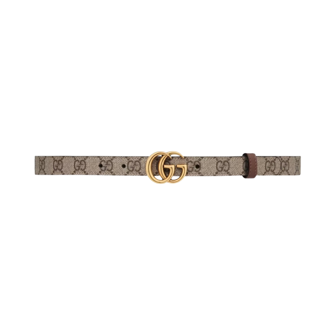 (W) 구찌 GG 마몽 리버시블 씬 벨트 브라운((W) Gucci GG Marmont Reversible Thin Belt Brown) - 1