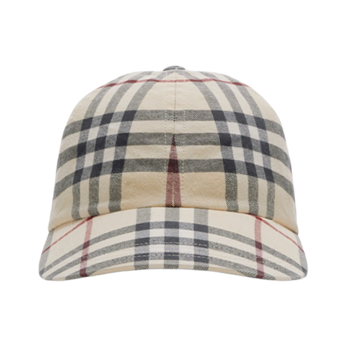 버버리 체크 코튼 베이스볼 캡 스톤