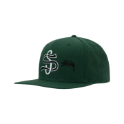 Stussy Big League Point Crown Cap Forest