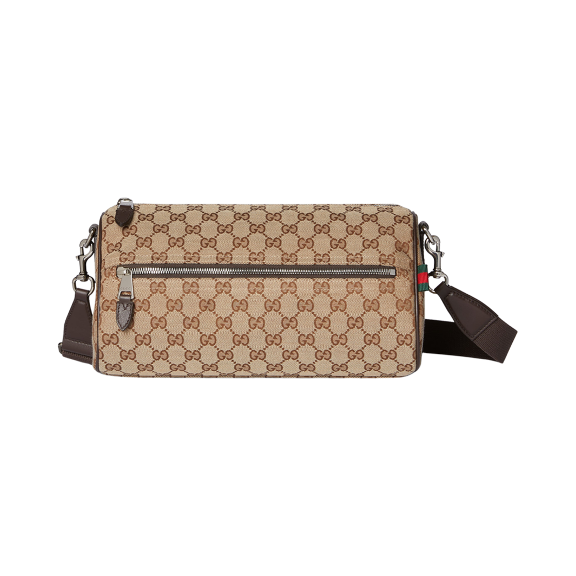 834455-FAEPT-9753 Gucci GG Canvas Small Boston Bag Beige Dark Brown