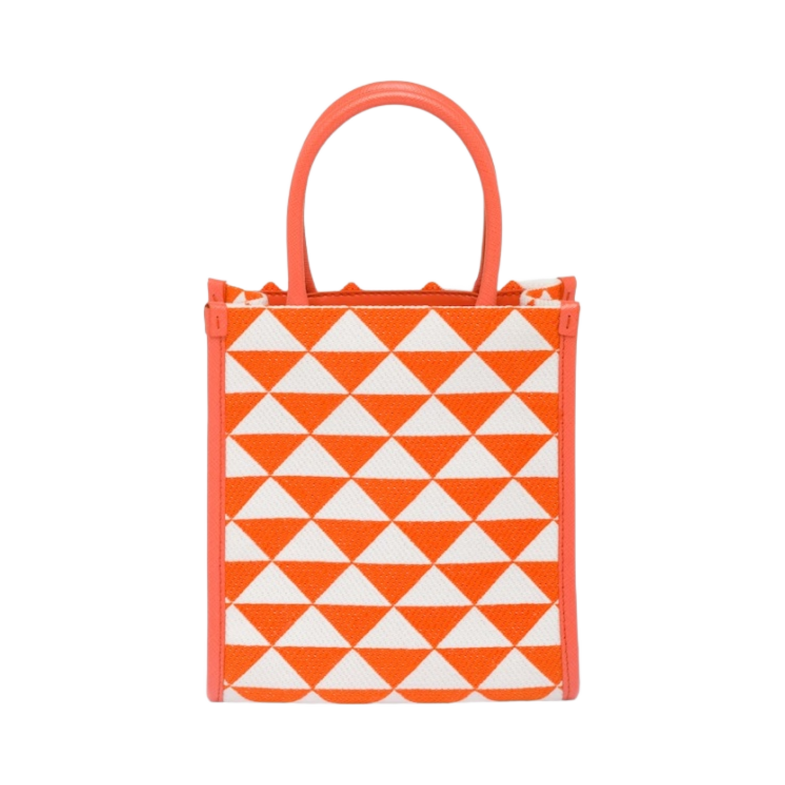 프라다 심볼 자수 패브릭 미니백 오렌지 화이트(Prada Symbole Embroidered Fabric Mini Bag Orange White) - 3