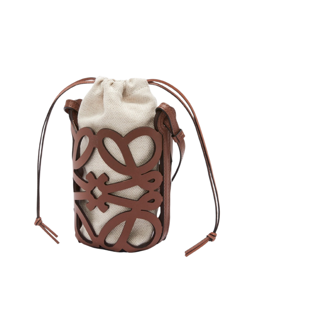 로에베 아나그램 컷 아웃 포켓 클래식 카프스킨 앤 캔버스 탄 에크루(Loewe Anagram Cut-Out Pocket in Classic Calfskin and Canvas Tan Ecru) - 2