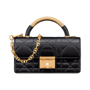 Dior Mini Dior Ange Bag Macrocannage Calfskin Black