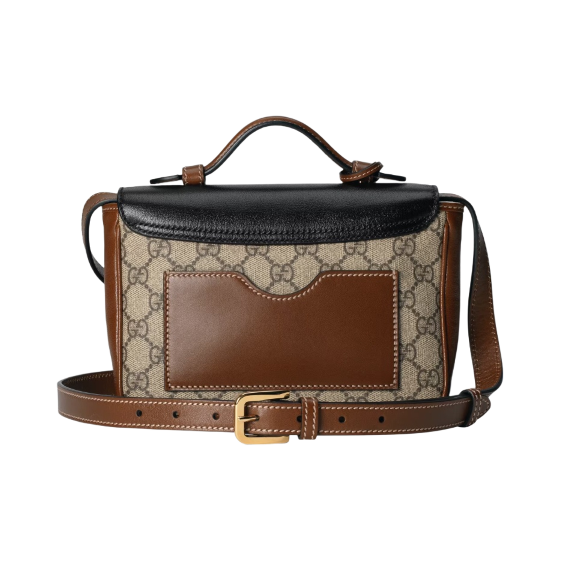 구찌 GG 슈프림 캔버스 패드락 미니백 베이지 에보니 블랙(Gucci GG Supreme Canvas Padlock Mini Bag Beige Ebony Black) - 3