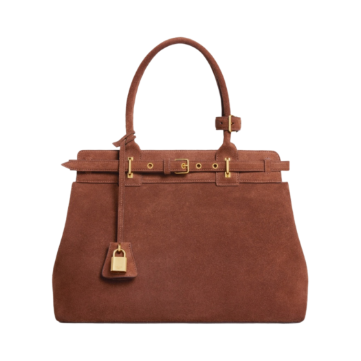 Celine Conti Bag in Suede Calfskin Brown