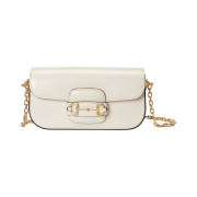 Gucci Horsebit 1955 Small Shoulder Bag Leather White