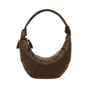 Lemaire Fortune Croissant Bag Soft Grained Leather Khaki Brown