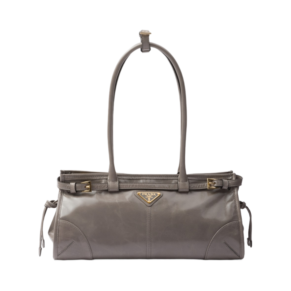 1BA426-2CYR-F03SF Prada Medium Leather Handbag Pewter