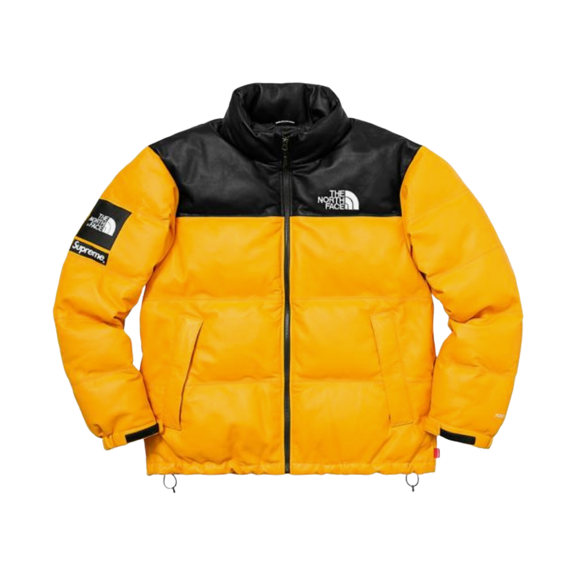슈프림 x 노스페이스 레더 눕시 자켓 옐로우 - 17FW