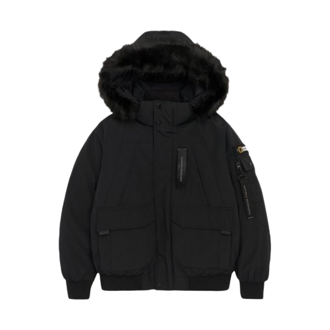 N224MDW930198 National Geographic Taruga Fur Trim Hood Goose Down Jumper Carbon Black