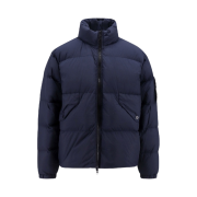 Stone Island 40623 Garment Dyed Crinkle Reps Recycled Nylon Down Jacket Navy Blue - 23FW