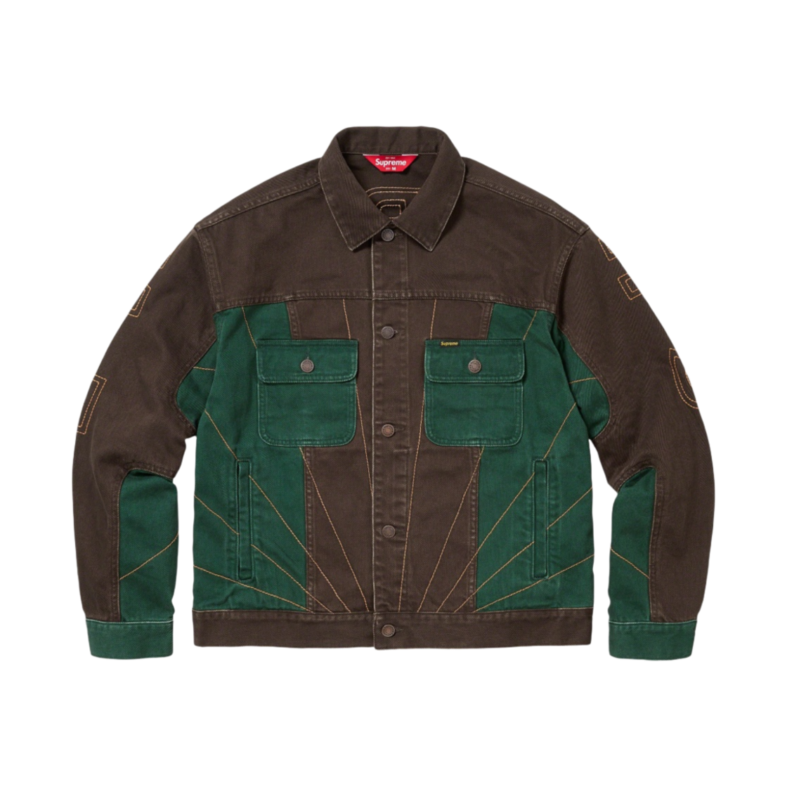 슈프림 레이디얼 자수 데님 트러커 자켓 브라운 - 23FW