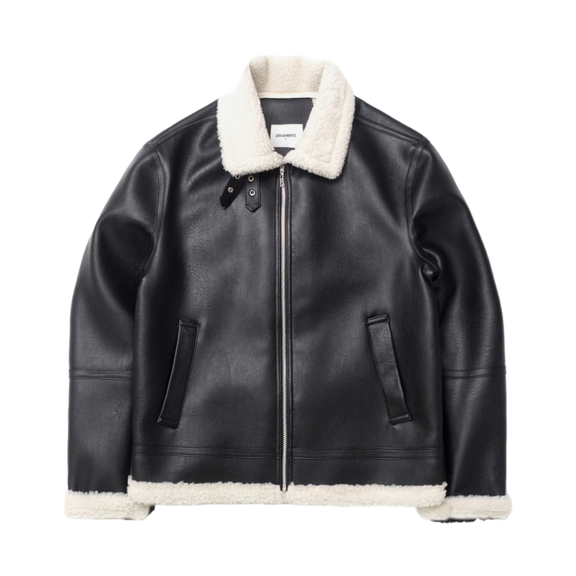 Q3WMJK002BBE QT8 Garments GB B-3 Mouton Jacket Black/Beige - 대표 이미지 #1