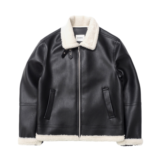 Q3WMJK002BBE QT8 Garments GB B-3 Mouton Jacket Black/Beige
