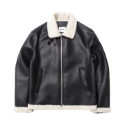 QT8 Garments GB B-3 Mouton Jacket Black/Beige
