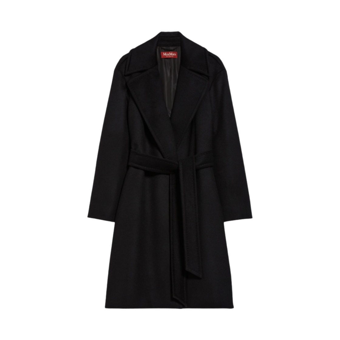 TIGRE-013 (W) Max Mara Studio Tigre Wool Wrap Coat Black