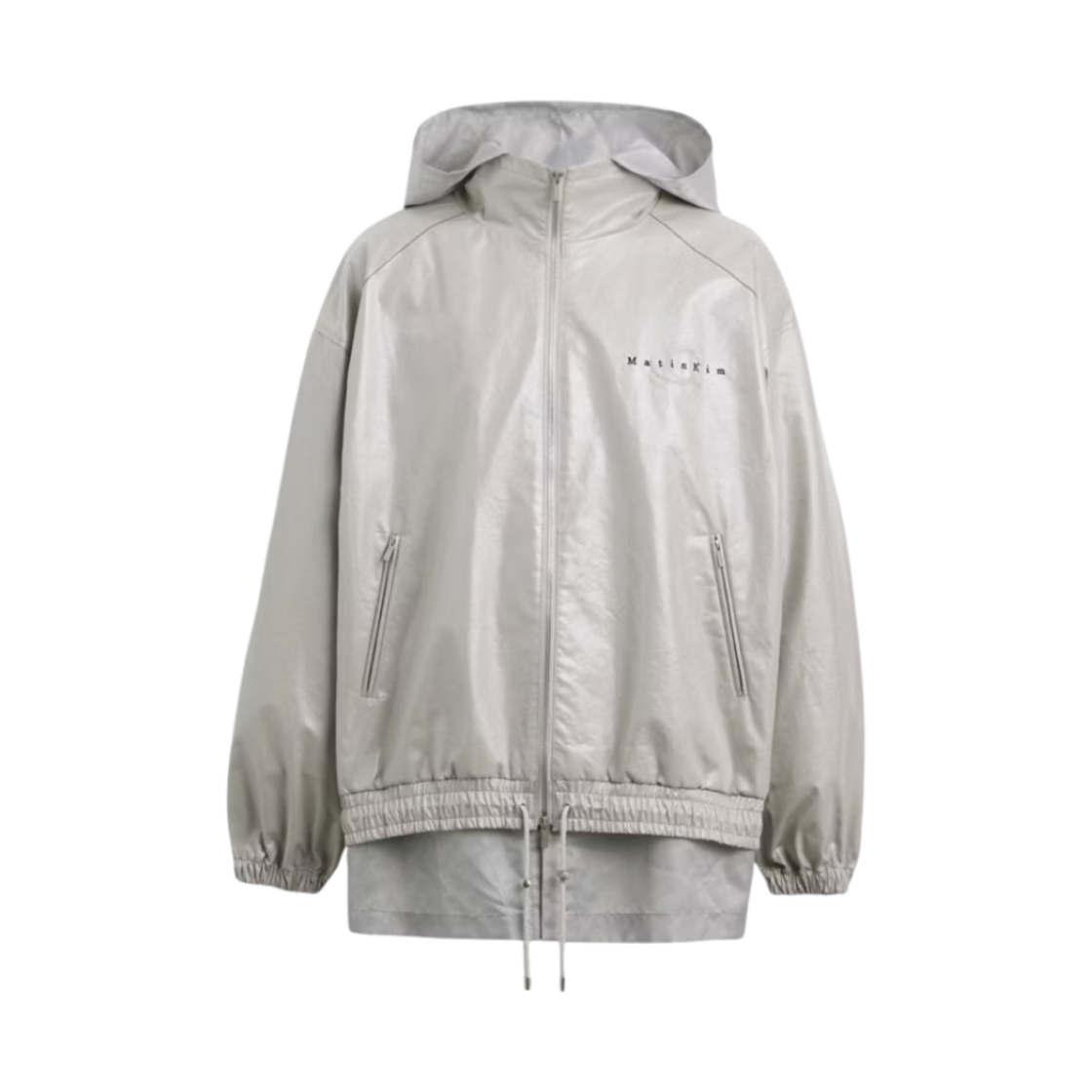 (W) 코치 x 마뗑킴 레이어드 코팅 후드 점퍼 그레이((W) Coach x Matin Kim Layered Coated Hoodie Jumper Gray)