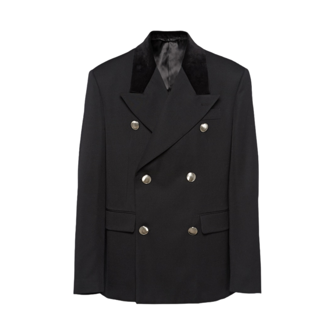 프라다 더블 브레스티드 울 자켓 블랙(Prada Double-Breasted Wool Jacket Black) - 1