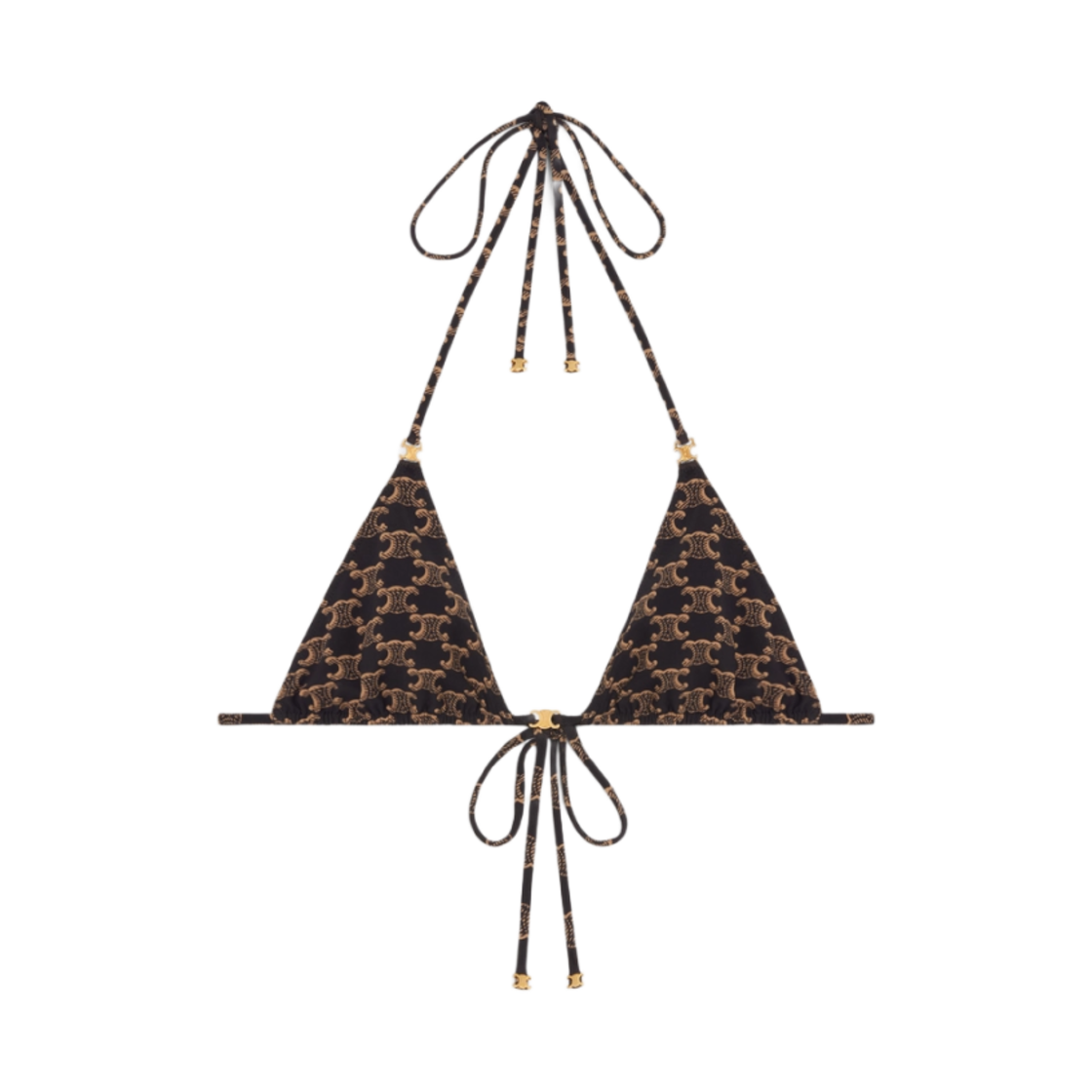 2X54H939T-17BR (W) Celine Triangle Top In Monogram Matte Jersey Toffee Brown