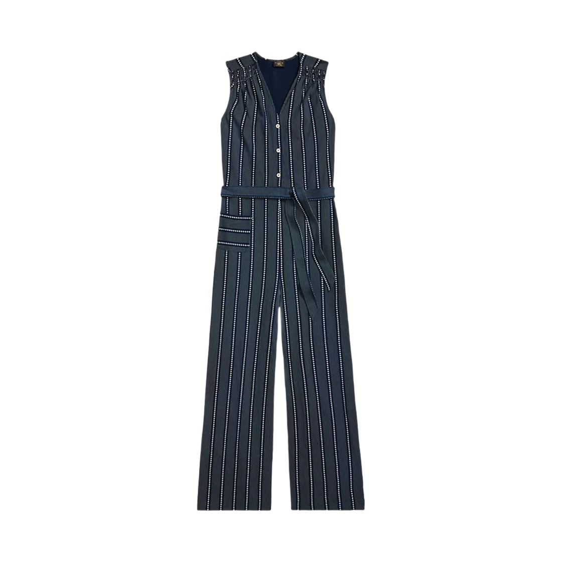 (W) 더블알엘 인디고 프린트 저지 점프수트 다크 인디고((W) Double RL Indigo Print Jersey Jumpsuit Dark Indigo) - 1