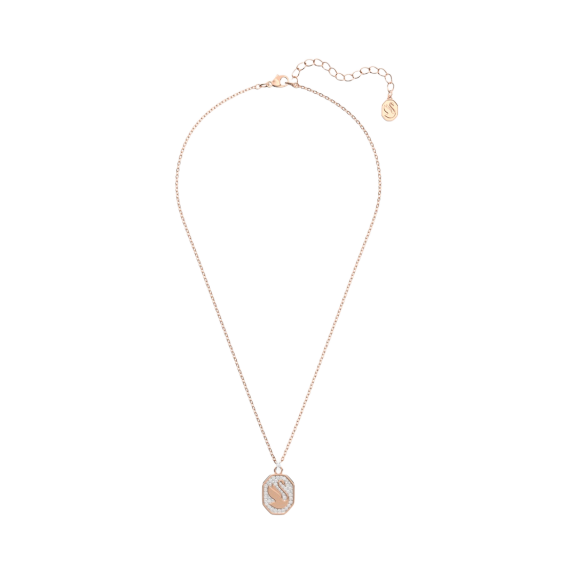 5621106 (W) Swarovski Signum Swan Pendant White Rose Gold Plated