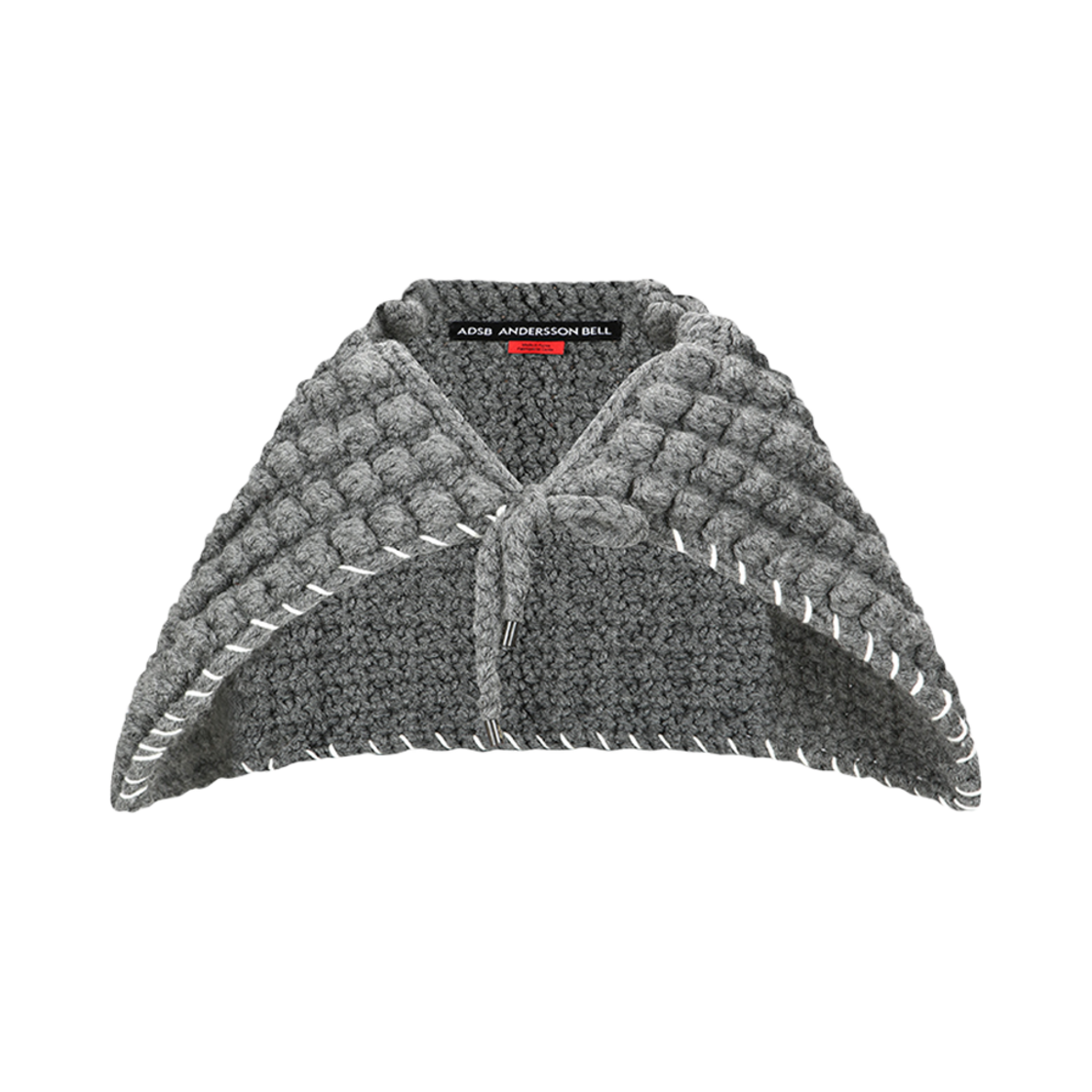 aaa428u(GREY) ADSB Andersson Bell Unisex Chunky Wool Blend Hand Knitted Scarf Grey