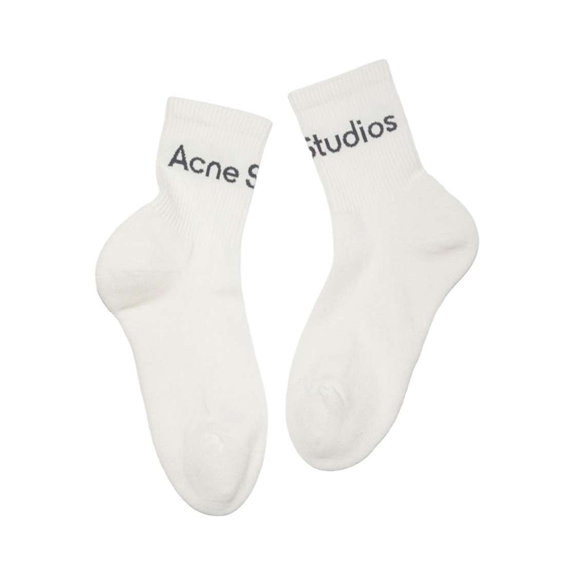 아크네 스튜디오 로고 삭스 화이트 차콜(Acne Studios Logo Socks White Charcoal) - 1