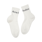 Acne Studios Logo Socks White Charcoal