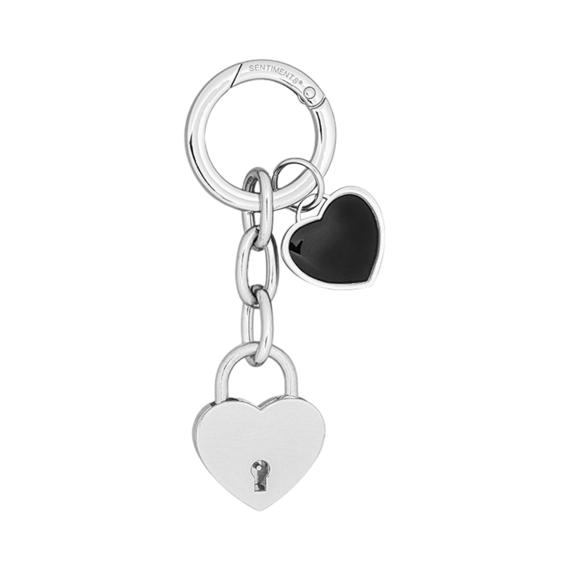 NO573S Sentiments No.573 Heart Lock Key Ring Silver