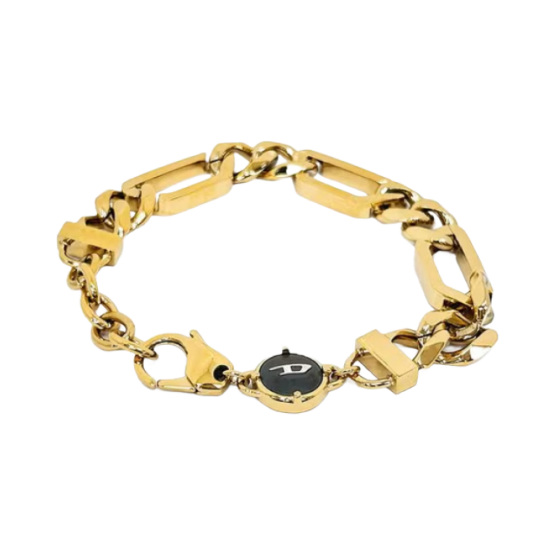 디젤 Dx1471710 스테인리스 스틸 체인 브레이슬릿 골드(Diesel Dx1471710 Stainless Steel Chain Bracelet Gold) - 1